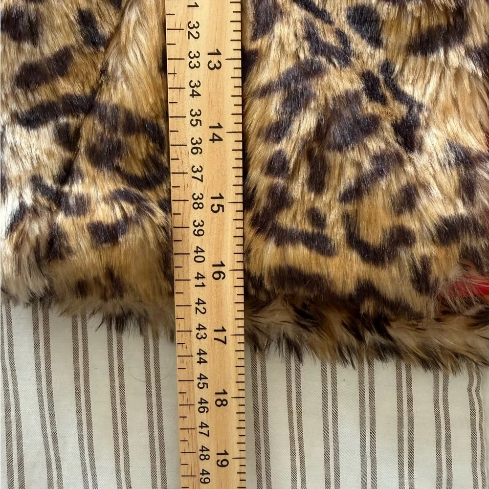 princess vera wang Girls Faux Fur Leopard Print Jacket - Brown & Black